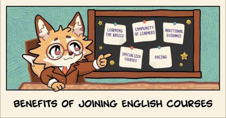 Student learning English in a classroom with a teacher, highlighting the benefits of structured English classes.